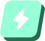 a purple square with a white lightning bolt on it