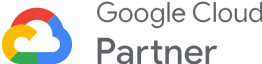 a google cloud partner logo on a black background