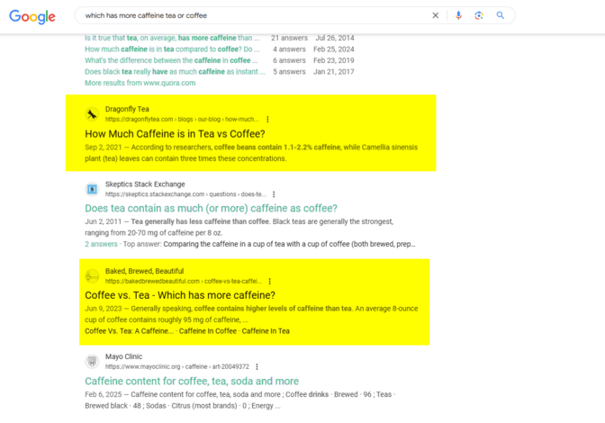 AI Overview citations in traditional search results
