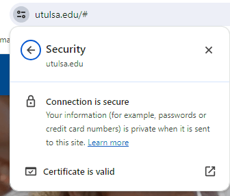 SSL certificate confirmation on education website