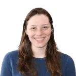 Portrait of a smiling woman with long hair, transparent background.