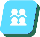 Icon depicting four user silhouettes.